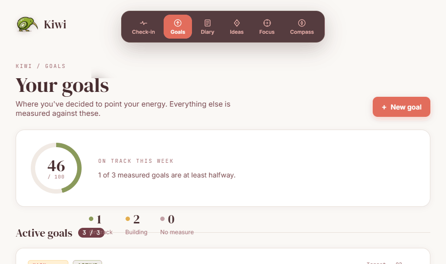 Goals page
